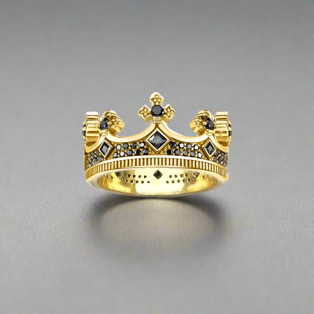 925 Crown Ring Zirconia 18k - KAYF