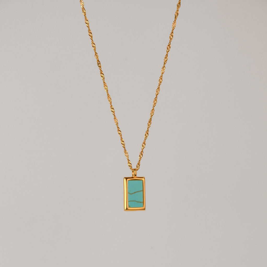 Blue Gemstone Square (Gold) - KAYF