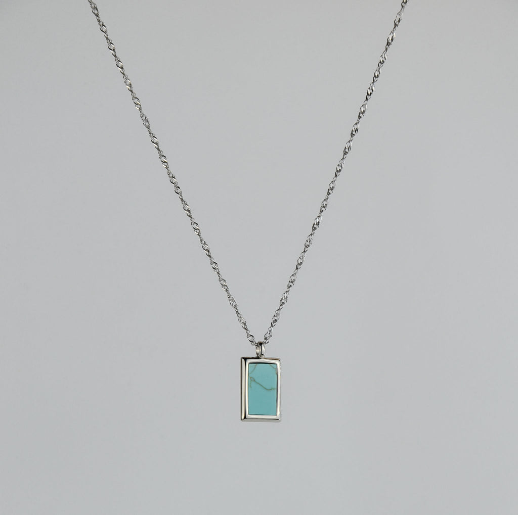 Blue Gemstone Square (Silver) - KAYF