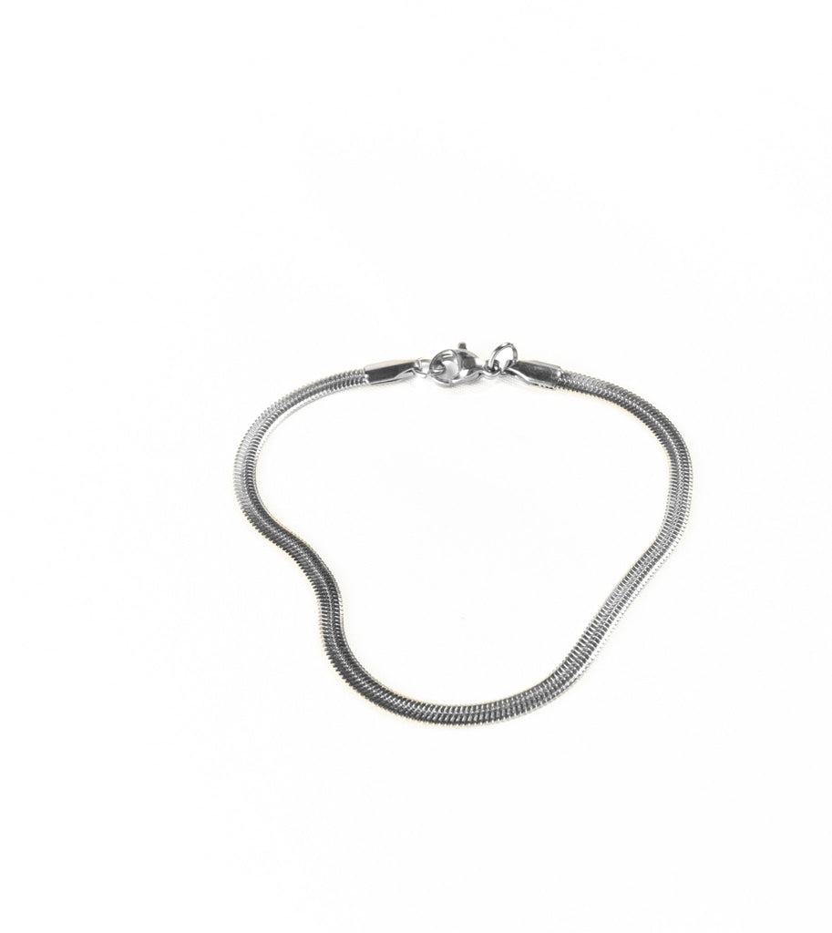 Micro Heringbone Bracelet (Silver) - KAYF